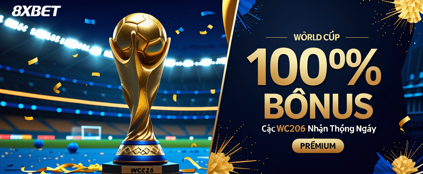 Bonus World Cup 2026 - Nạp Tiền Nhận Thưởng 100% - 8XBET